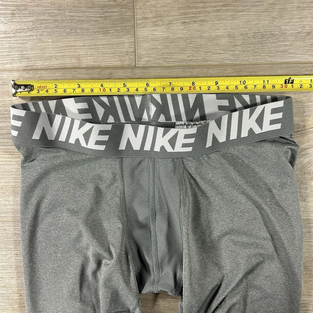 Nike Pro Boys XL Dri-Fit Full Length Gray Training Tights BV3516 Football Sports